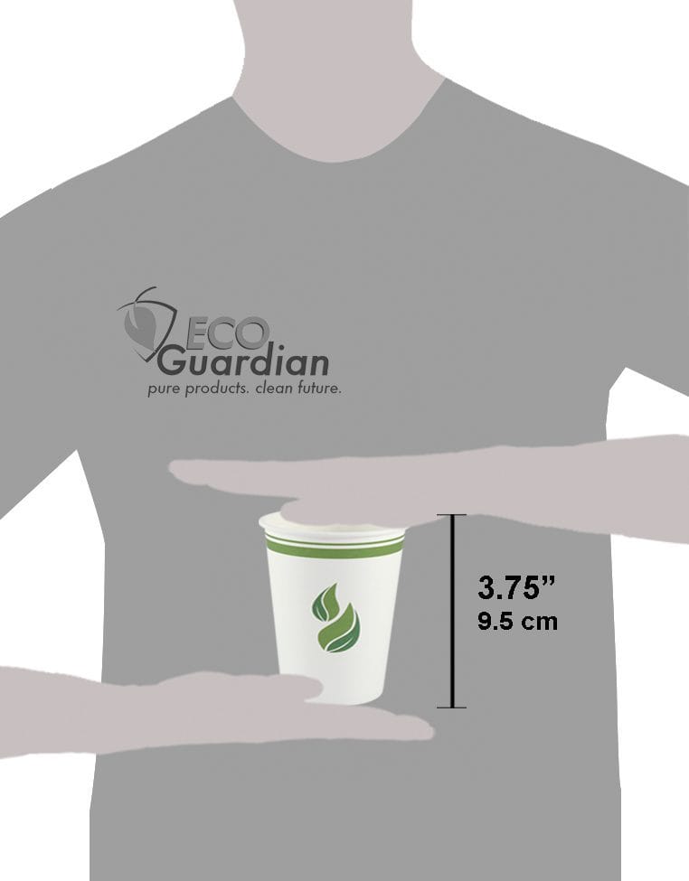 8 oz PLA-Lined Single Wall Paper Cup, Compostable - Image 3