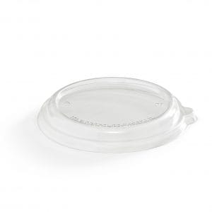 32 oz Clear, Low Dome, PET Lid for Round Fibre Container