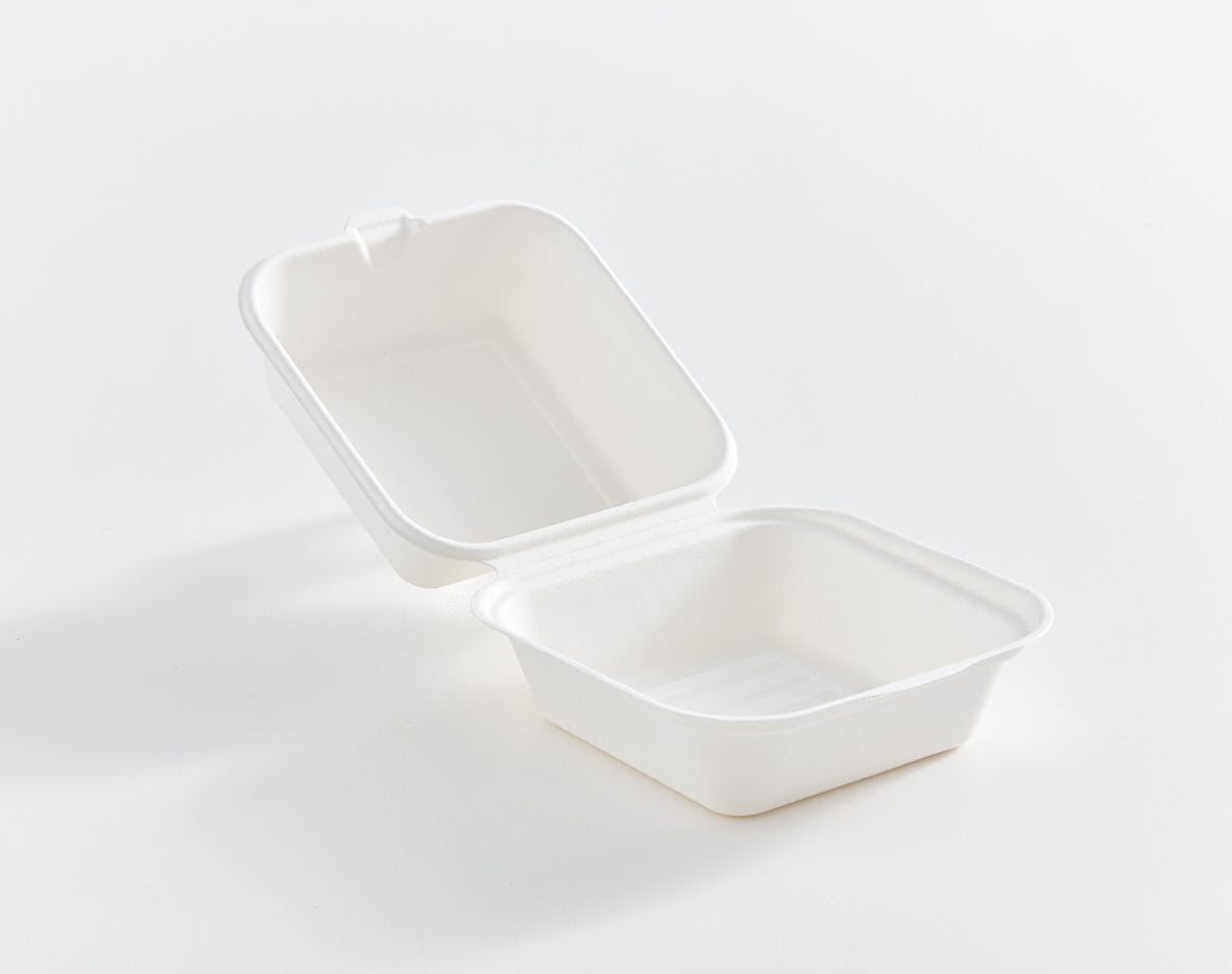 6" x 6" x 3" Fibre Hinged Lid Container