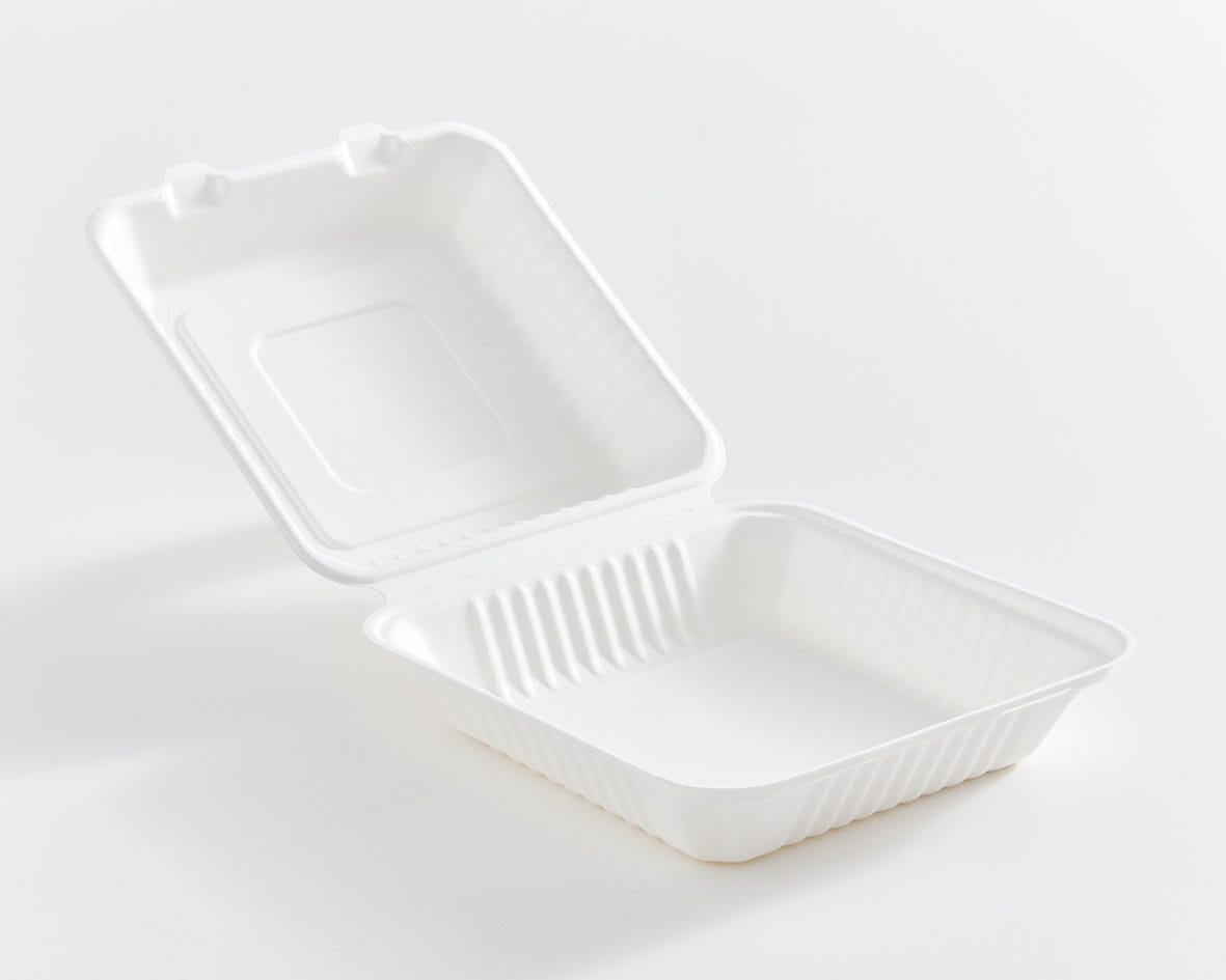 9" x 9" x 3" Fibre Hinged Lid Container