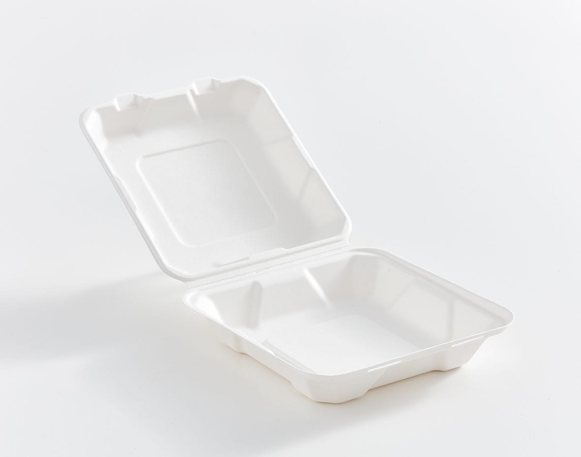 8" x 8" x 2.5" Fibre Hinged Lid Container
