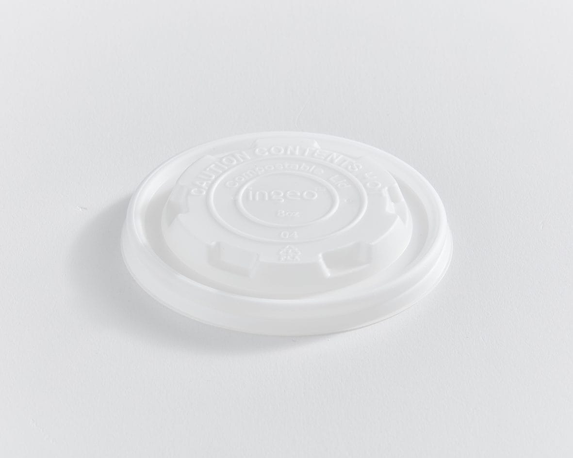 Opaque CPLA Lid for 8 oz PLA-Lined Paper Food Containers