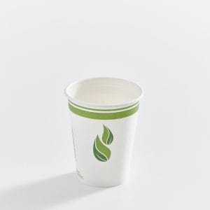 8 oz PLA-Lined Single Wall Paper Cup, Compostable, Qty 50