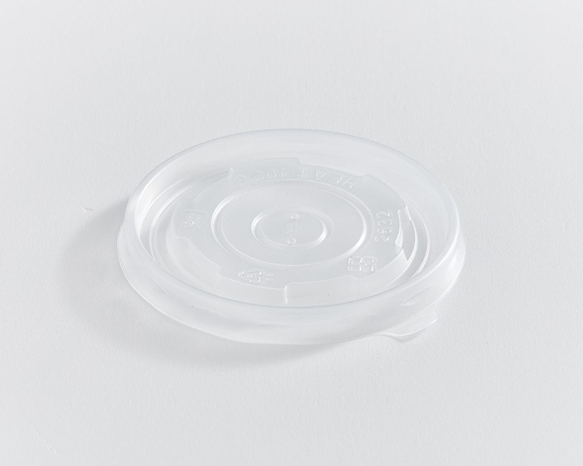 Clear PP Lid for 8 oz PLA Lined Paper Food Containers, Recyclable
