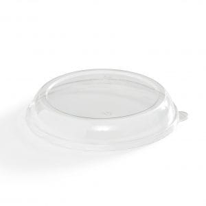 32 oz Clear, Dome PET Lid for Round Fibre Deep Wide Mouth Container