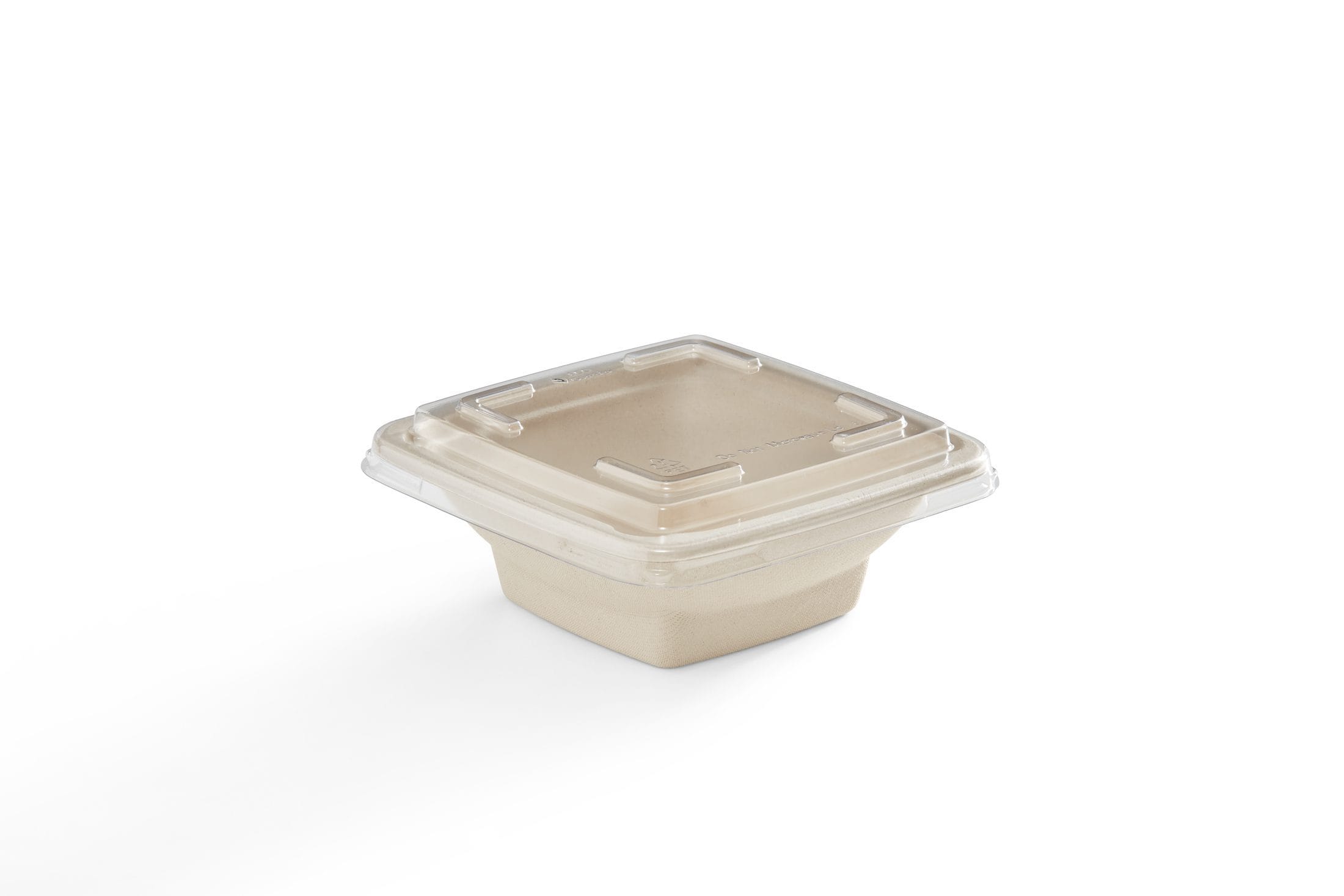 16 oz Square Fibre Compostable Container Lid - Image 2