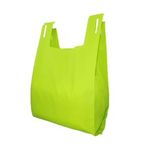 NWPP Medium Size T-Shirt Style Bag, Green, Recyclable (305x180x545 mm), QTY 10