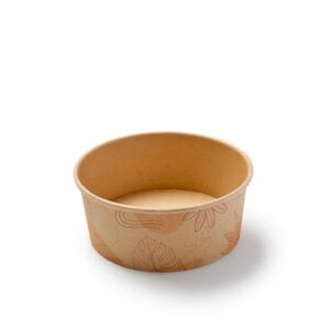 Forest Collection /  32 oz PLA-Lined Round Bamboo Bowl/ Compostable, Qty 50 Containers