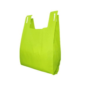 NWPP Medium Size T-Shirt Style Bag, Green, Recyclable (305x180x545 mm), QTY 10