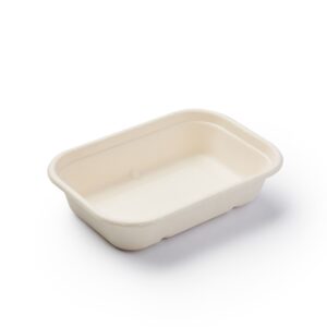 500 ml PLA-Lined Rectangular Bagasse Tray, Compostable