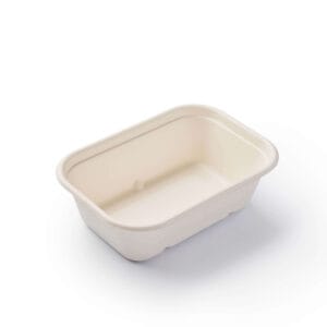 650 ml PLA-Lined Rectangular Bagasse Tray, Compostable